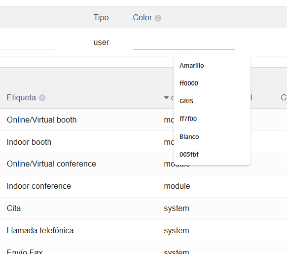 Personalización agenda Dolibarr