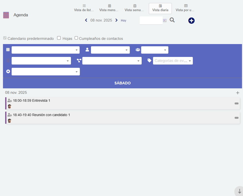 Vistas de calendario Dolibarr