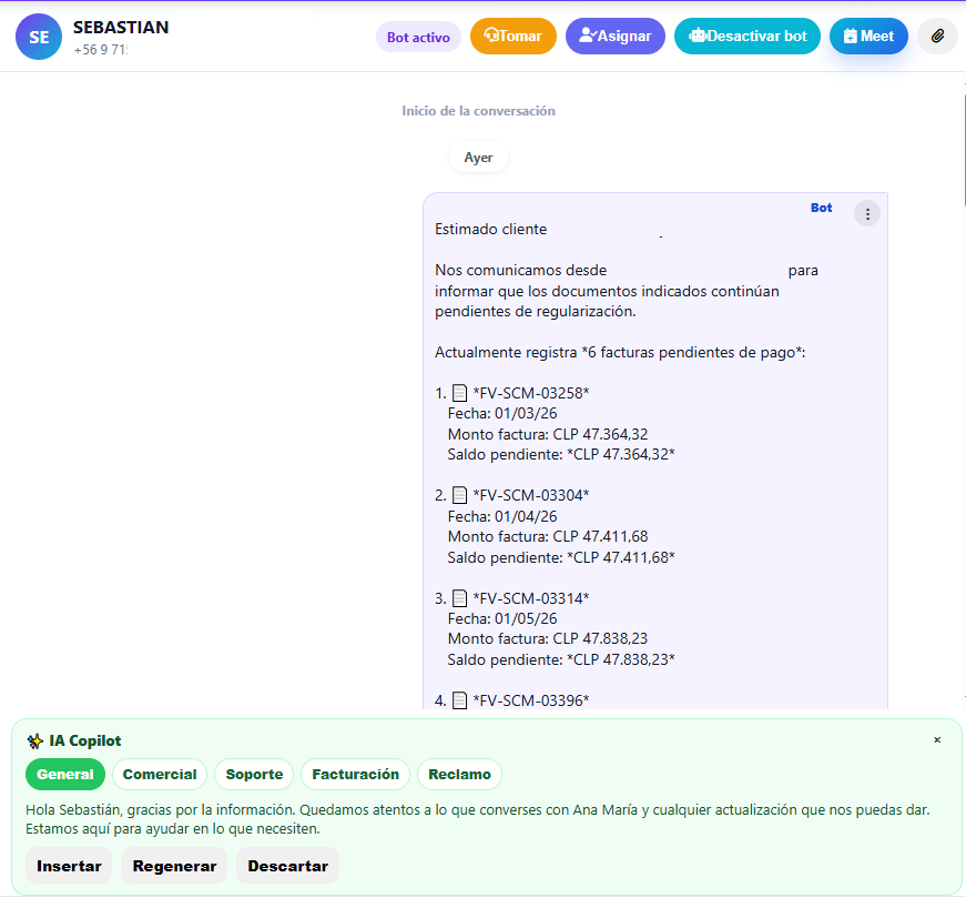 Cobranza automática por WhatsApp con DoliAgent