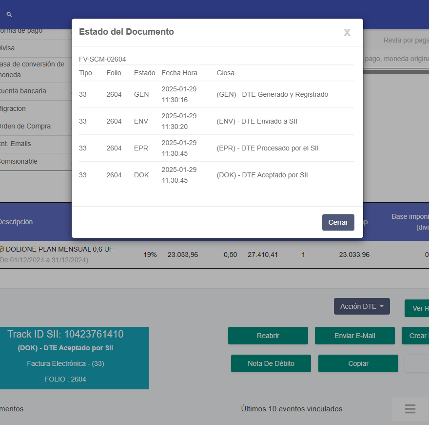 Emisión de documentos DTE con trazabilidad