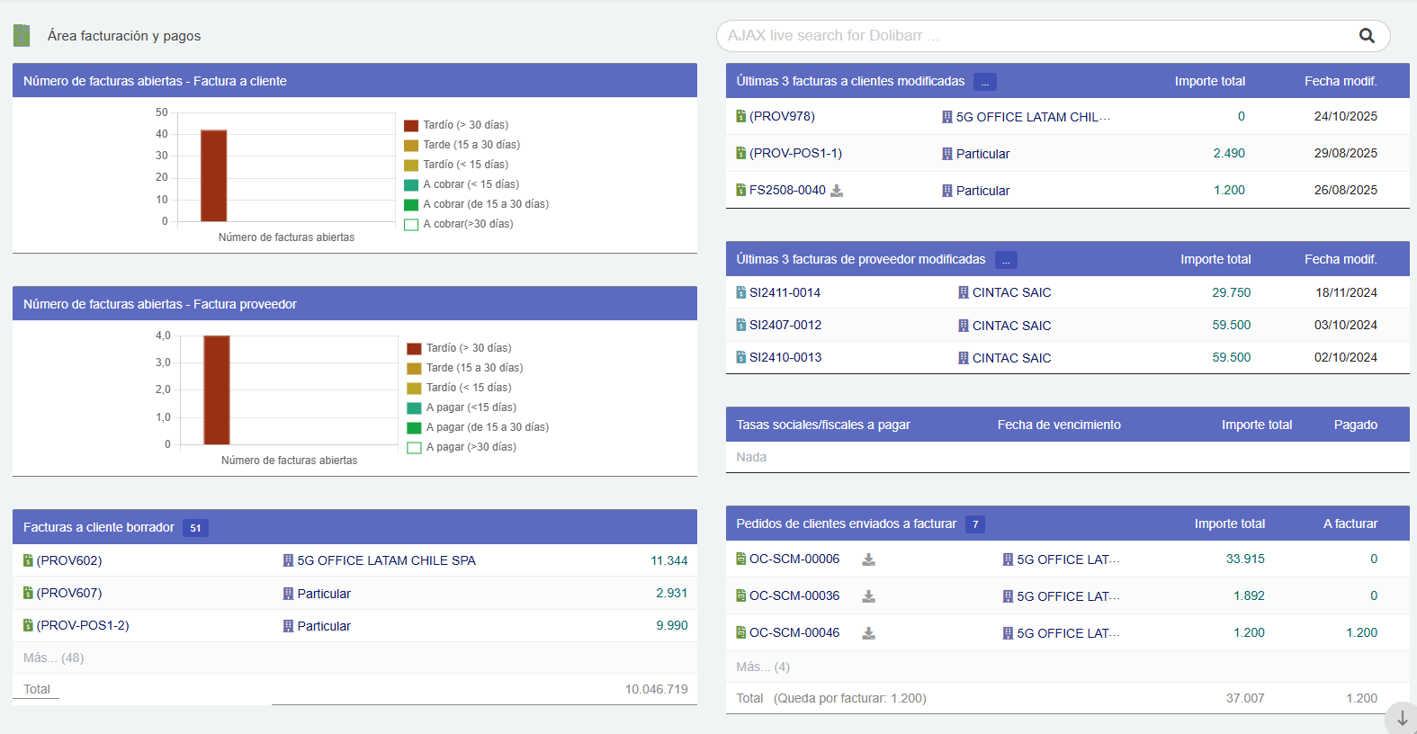 Facturas de compra Dolibarr