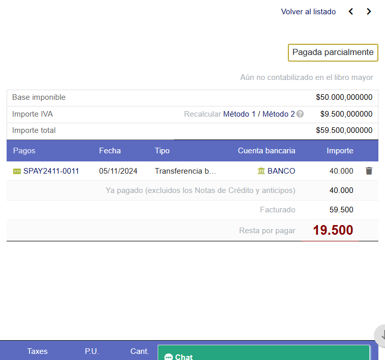 Pagos de facturas de compra