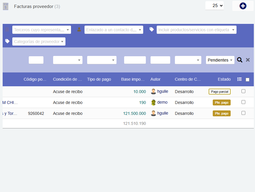 Reportes de facturas de compra