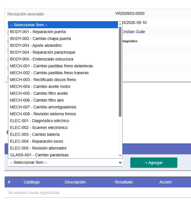 Diagnóstico técnico y presupuesto