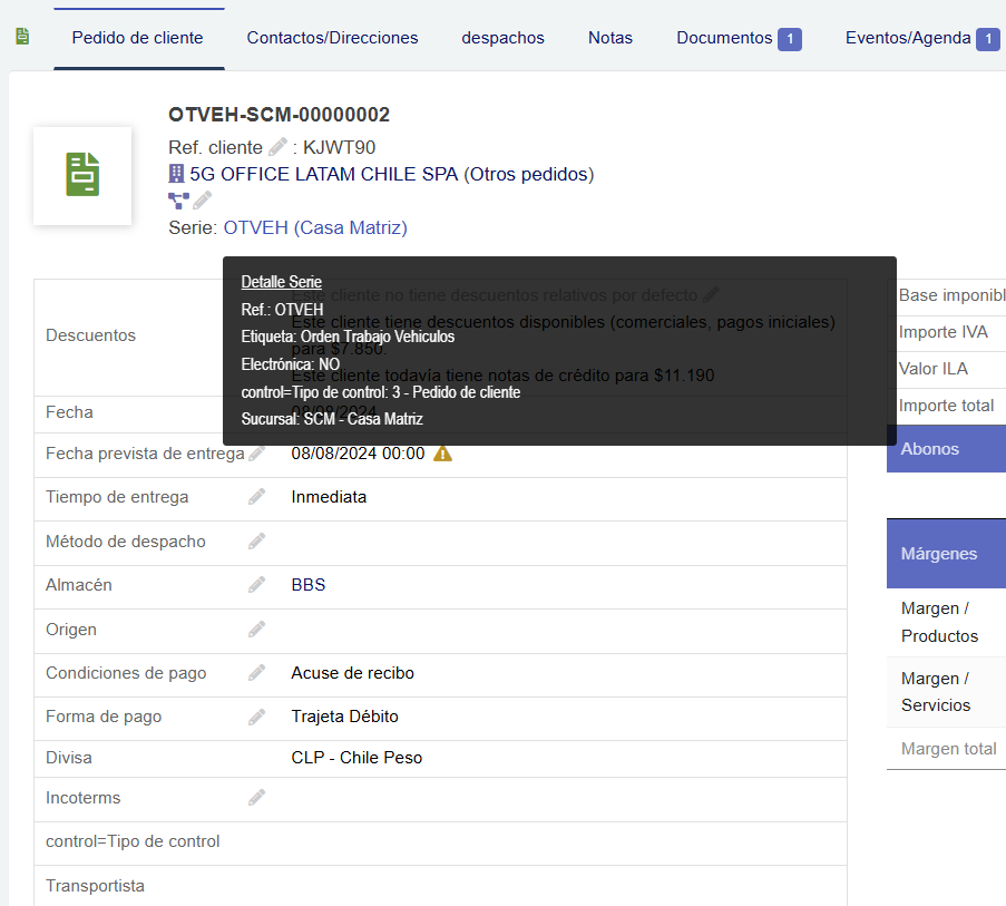 Órdenes de trabajo en taller automotriz